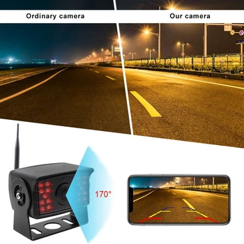 WIFI bakkameraet Dash Cam 28 IR Night Vision Car Rear View System Vandtæt Køretøj Kameraer til iPhone og Android