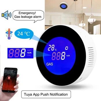 Wifi Naturlige Gas Lækage Detektor Hotel Tuya Gas Sensor Skærm Fjernbetjening Gas Alarm Arbejde Med Brændbare Smart App Liv