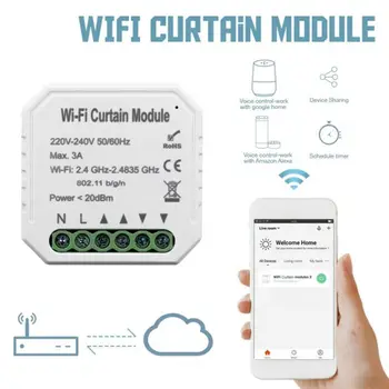 WiFi Smart Gardin Skifte Modul Rullegardiner Lukker Motor APP Fjernbetjening håndfri stemmestyring Tidsplan Timer