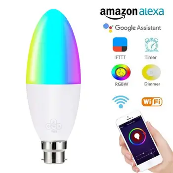Wifi Smart LED Candle Bulb WIFI Lampe 6W AC85-265V E27 E14 B22 E26 Dæmpes Lyset APP Fjernbetjening Arbejde Med Alexa, Google Startside