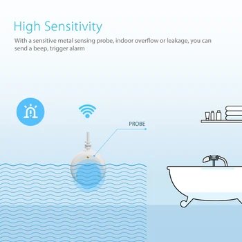WIFI Vand Lækage Sensor vandlækage, Indbrud Detector Alarm vandstanden Overløb Alarm Tuya Smart Liv App-Fjernbetjening