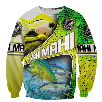 WildfishLove Fiskeri Mahi 3D-Print Alle Plus Hoodie Mand Kvinder Harajuku Outwear Lynlås Pullover Casual Sweatshirt Jakke Unisex