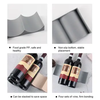 Wine Rack Stabelbare Flaskeholder Køkkenbordet Vin Flaske Vin Rack Flaske Arrangør For Bordplade Pantry Kabinet, Køleskab