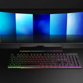 Wired Gaming Tastatur 104 Tasterne Gamer Nøgle Bord med Baggrundslys RGB-Tastatur Nye Hot