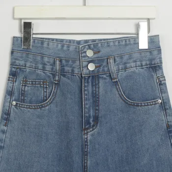 Wixra Høj Talje Jeans Kvinder Lige Koreansk Smarte Vintage Nye Casual Street Style Denim Bukser Bukser Pantalon Femme Tøj