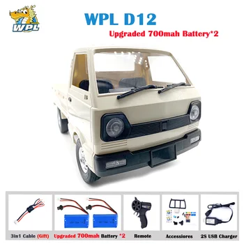 WPL-D12-1:10 2WD RC Bil Simulering Drift Klatring Lastbil LED-Lys-På-vej-260 Børstet Motor D12 Bil 1/10 For Børn Gaver Legetøj