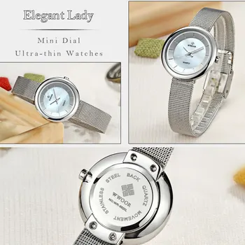 WWOOR Mærke Mode Kvinders Ure mænds Ultra-tynde mekaniske ure kvindelige armbåndsure til kvinder mesh band ure vandtæt ur