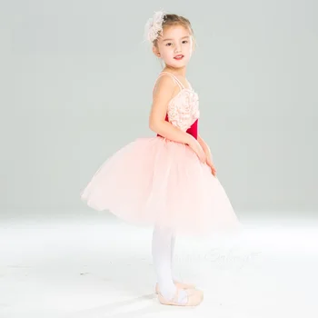 X2046 Pige Ballet Tutu Kjoler Børn Prinsesse Ballerina Kjole Voksen Pink Paillet Dans Trikot Bodysuit Kostume Ballet Tutu