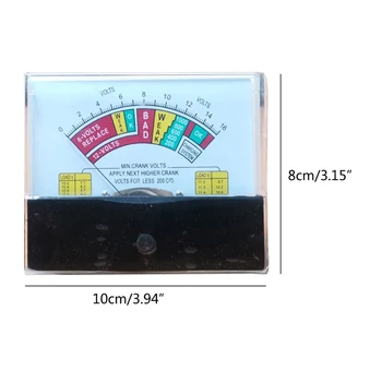 X7AE 44C2 DC Voltmeter Analog Panel Spænding Meter Mekanisk Spænding Meter MINI Krank Volt Meter Voltmeter for batteri 12V