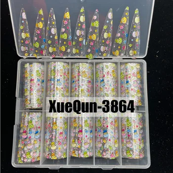 XueQun 4*100cm champignon Designer-Nail Foil