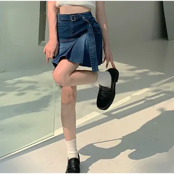 Y2k Lav Stigning Mini Plisserede Nederdele om Sommeren Street Indie Æstetiske Wrap Bælte A-linje Skort Kvinder koreansk Mode Flæser Kort Nederdel