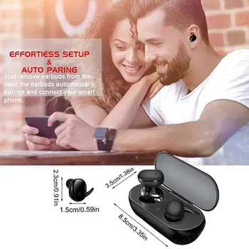 Y30 Bluetooth-Kompatible Trådløse Hovedtelefoner 5.0 Sport Headset Med Charge Box Øretelefoner Håndfri Bærbare 3D Stereo Hovedtelefon