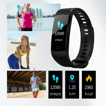 Y5 Smart Band-Puls, Fitness Tracker Tracker Y5 Smartband Smart Armbånd Vandtæt Smart Armbånd Smart Ur Til Mænd