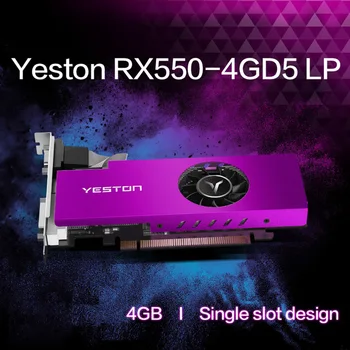Yeston RX550-4G D5 LP Grafikkort Radeon Chill 4GB GDDR5 Hukommelse 128 bit 6000MHz HD HDMI-kompatible DVI-D-GPU Grafikkort
