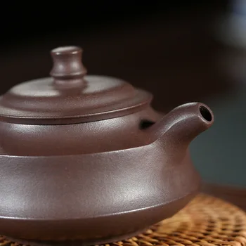 Yixing Malm Mine Lilla Sand Pot Ægte Lilla Mudder Zhou Pan-Pot Kung Fu Teaware Husstand Tekande Kontor Gave
