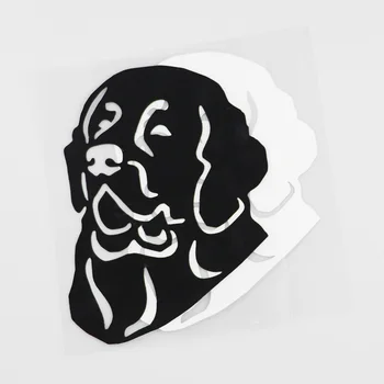 YJZT 10.6CMX13.7CM Kreative New Foundland hund Decal Vinyl Bil Sticker Sort/Sølv 8A-0034