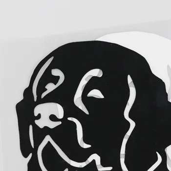 YJZT 10.6CMX13.7CM Kreative New Foundland hund Decal Vinyl Bil Sticker Sort/Sølv 8A-0034