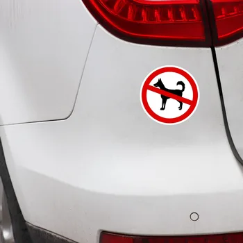 YJZT 12.7*12.7 CM advarselsskilt Forbyde Hunde Bil Klistermærker Tilbehør Vindue C30-0274