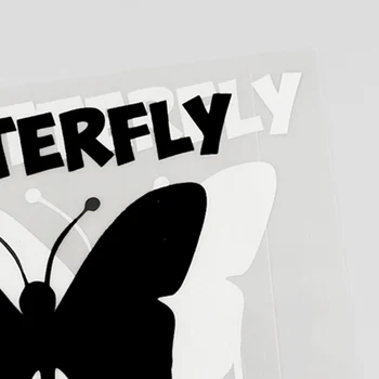 YJZT 12.7 CM×14.2 CM Fashion Animal Butterfly Sølv/Sort Vinyl Bil Mærkat Mærkat 13F-0085