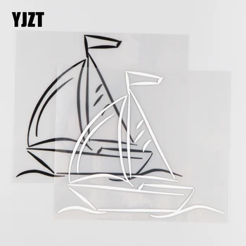 YJZT 16CM*13.9 CM Sejle Bil Mærkat Mønster Dekorative Design Vinyl Decal 1A-0155