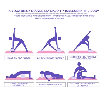 Yoga Block Eva Skum Mursten Strækker Støtte Fitness Pilates Motion Fitness Sport Træningsudstyr Hjem BodyBuilding Yoga Tilbehør
