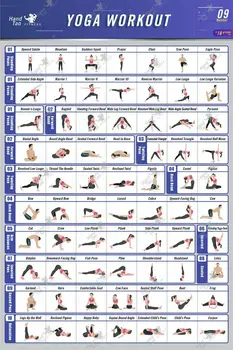 Yoga Træning, Fitness BodyBuilding Trænings-og Chart 9 SILKE PLAKAT Dekorative maleri 24x36inch