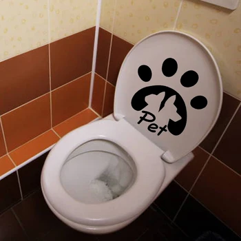 YOJA 22.8X22CM Kat Og Hund dyrespor Wall Stickers Toilet Decal Soveværelse Home Decor T5-1532
