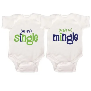 YSCULBUTOL Sjove Twin Baby Dreng Bodyer Kort Ærme Til nyfødte Gave Tøj Til Twin Baby