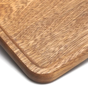 Zebrawood Japanese Style Wooden Breadboard with Grooved Nordic Style Solid Wood Dinner Plate