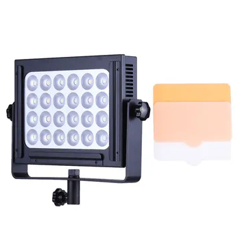 ZF-5000 24 LED Video Lys Dæmpes DSLR-Kamera, Videokamera-Panel Lys w/ Hvid Orange Filter High Power Ultra Lyse