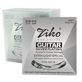 Ziko Dus Serie Akustiske Guitar Strenge Sekskant Carbon Stål Kerne Sølv Plating Sår