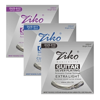 Ziko Dus Serie Akustiske Guitar Strenge Sekskant Carbon Stål Kerne Sølv Plating Sår