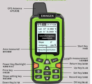 ZL-180 Kinesisk og engelsk version håndholdte GPS-acre måleinstrument høj præcision areal til mejetærsker