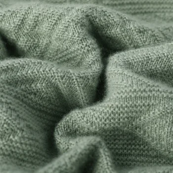 Zocept Høj Kvalitet i Ren Uld Vinter Tykke Mænd Sweater Strikket ensfarvet O-Neck Argyle Mønster Business Casual Pullover