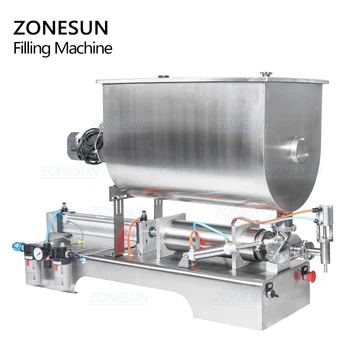 ZONESUN ZS-GTU1 Chili Sauce fyldemaskine Indsætte jordnøddesmør Kvantitative Filler Pneumatiske Gylle Blanding fyldemaskine