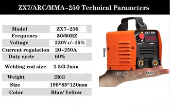 Zx7 Serie DC Inverter ARC Svejser 220V IGBT MMA-Svejsning Maskine 250 Amp til Hjem Nybegynder, Let, Effektivt