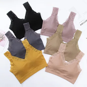 Åndbar Japansk enkel Wire-Fri Sømløse bh ' kvinder sommer bomuld frisk ren farve kvinder lingeri undertøj, bh, 8033