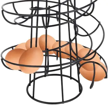 Æg til Bulter Deluxe-Spiral Dispenser Rack Kurv Lagerplads Multi-funktionelle Rack Storage Køkken Værktøj Husholdning