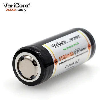Ægte 3STK VariCore Beskyttelse 26650 5100mAh 3,7 V Li-ion Genopladeligt Batteri med PCB 8A 3.6 V-Power batterier til Lommelygten