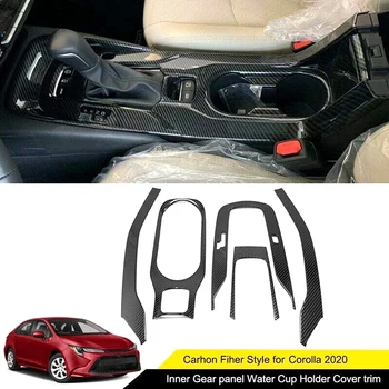 Ægte Carbon Fiber Bil Indvendige Gear Panel Vand kopholder Dække Trim for Toyota Corolla 2019 2020 Bil Tilbehør