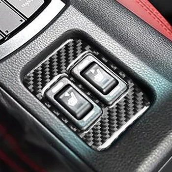 Ægte Carbon Fiber Bil Sæde Varme Knap Dæksel Klistermærker Til Subaru BRZ Toyota 86 2017-2019