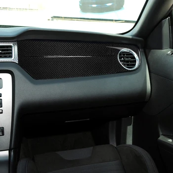 Ægte Carbon Fiber Center Konsol Dashboard Dækker Indretning Trim Fit For Ford Mustang 2009-2013