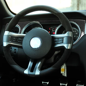 Ægte Carbon Fiber Center Konsol Dashboard Dækker Indretning Trim Fit For Ford Mustang 2009-2013