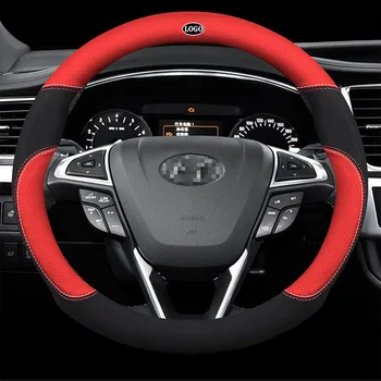 Ægte Læder Rattet Dække 15 tommer/38 cm for Hyundai Elantra i10 Accent Grand Starex SantaFe Sonata Tucson 2019