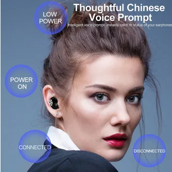Ægte Mini Tvillinger Trådløse 5.0 Headset Sport In-Ear Hovedtelefon med Mikrofon Noise Cancelling For Samsung, Motorola, Huawei