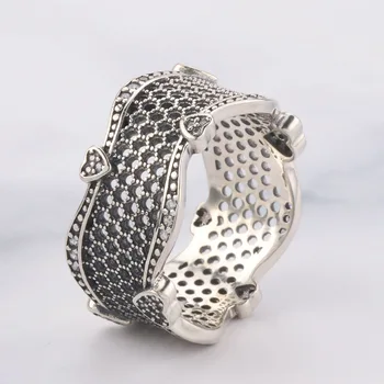 Ægte Vintage 925 Sterling Sølv for Kvinder, Bryllup, Engagement Brude Smykker Ring Mode Luksus Tilbehør S925