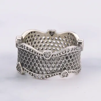 Ægte Vintage 925 Sterling Sølv for Kvinder, Bryllup, Engagement Brude Smykker Ring Mode Luksus Tilbehør S925