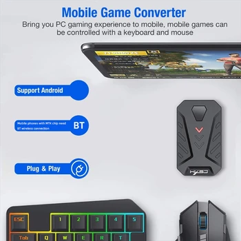 Én-Hånds-RGB-Gaming Tastatur og Mus Combo 35 Nøgler Mini Kablede Gaming Tastatur med Mus og Tastatur P8 Converter