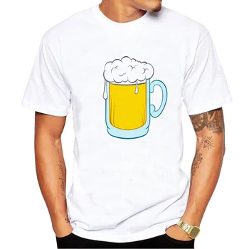 Øl udskrivning udskrivning Sommer T-Shirt Mænd Toppe Tee Nyhed Mænd Kort Ærme Crewneck t-Shirts Herre T-Shirts