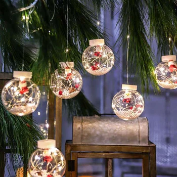 Ønsker Bold Gardin Lys String Julepynt Til Hjemmet Nytår Home Decor Xmas Tree Dekorationer Justerbar Lys